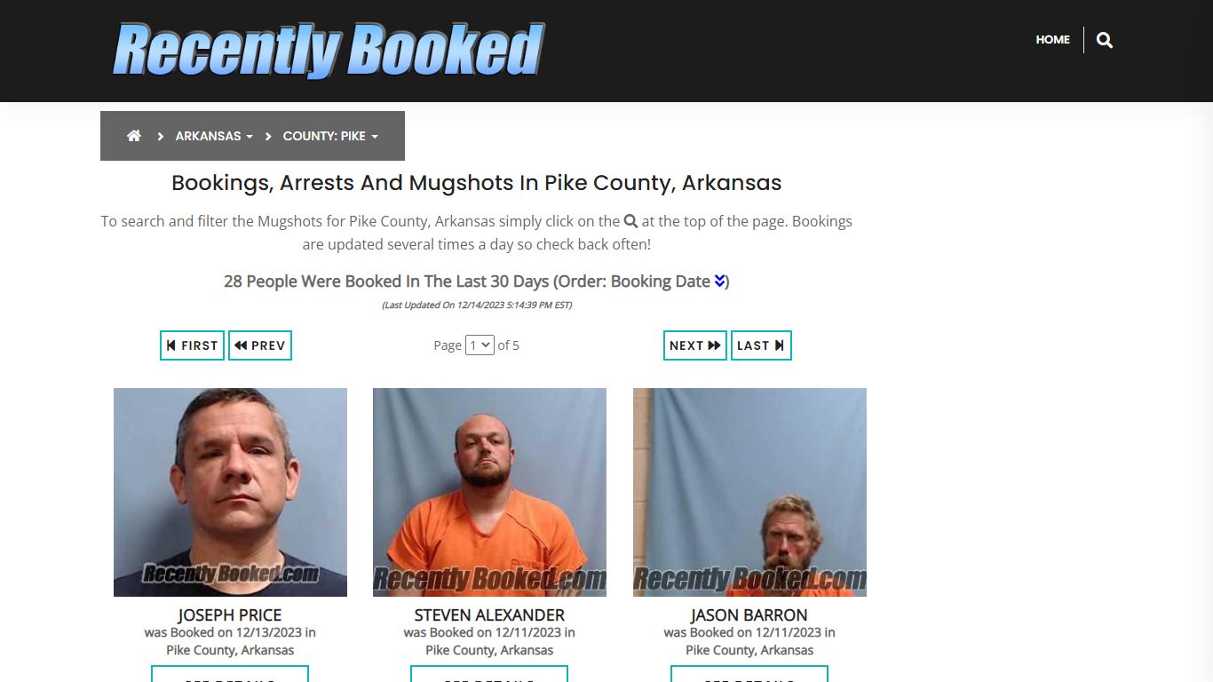Recent bookings, Arrests, Mugshots in Pike County, Arkansas